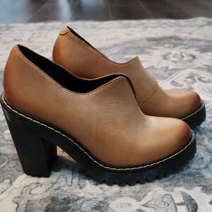 Dr. Martens Tan Chunky Heel Shoes